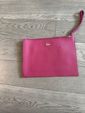 Lacoste Hot Pink Zip Wristlet Pouch